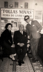 Anisia Miranda e Xosé Neira Vilas xunto a Ramón Otero Pedrayo